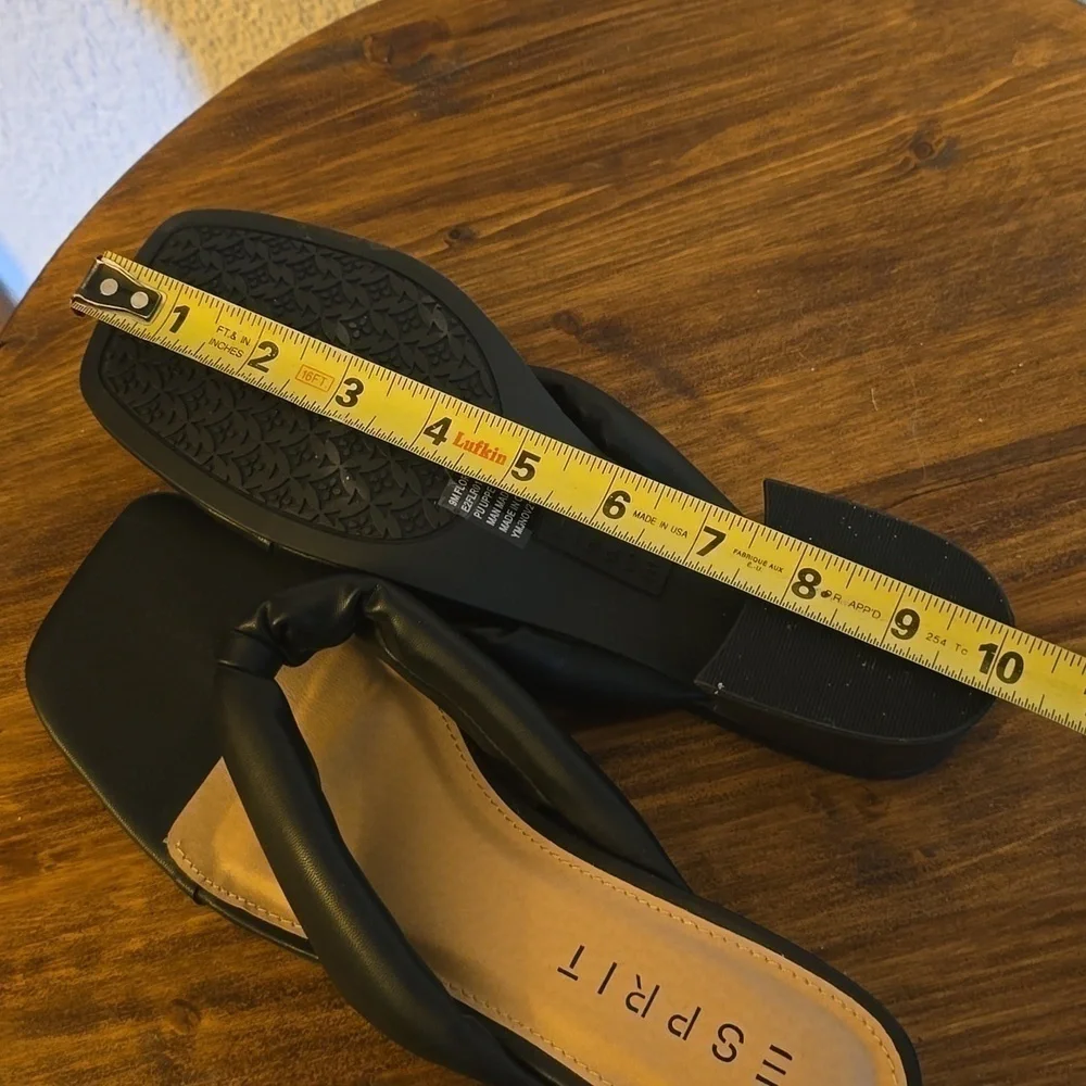 Esprit| Womens Black Square Toe Slip On Heel  Slides Careerwear Thongs Sz.8.5 - Picture 11 of 11